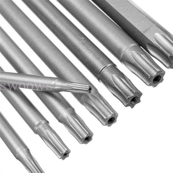 8x T8-T40 Torx Screwdriver Bit Set Hex Security Magnetic Head 100mm Long New