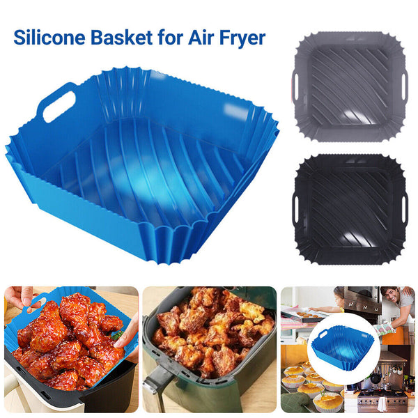 New Air Fryer Silicone Pot Air Fryer Basket Liner Non-Stick Reusable Baking Tray