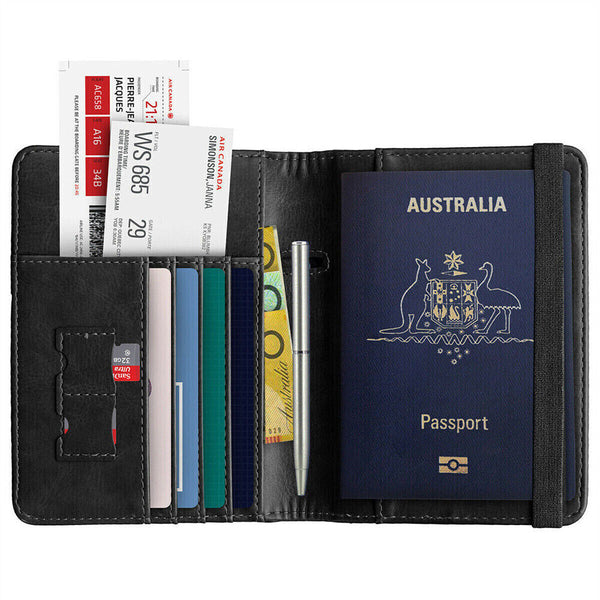 Passport Cover Protector Travel Holder Organizer Wallet RFID Blocking ID Card