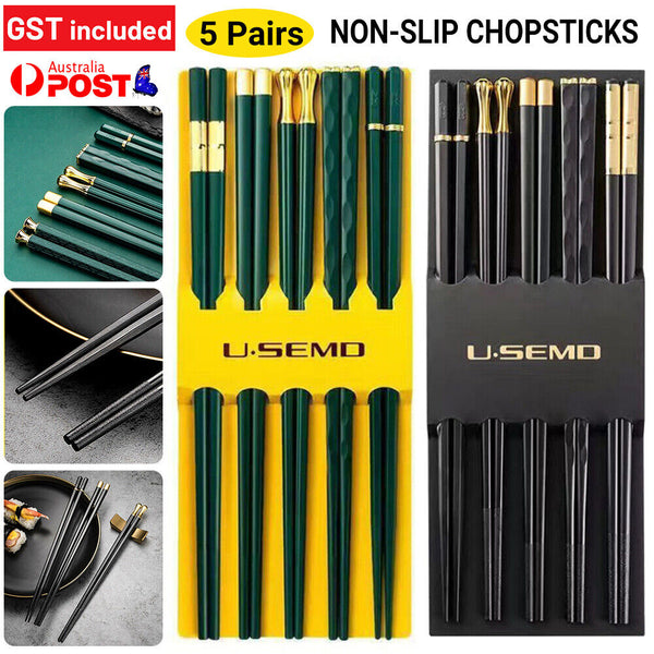 5/6/8Pairs High Quality Chinese Non-Slip Chopsticks Japanese Sushi Chopsticks