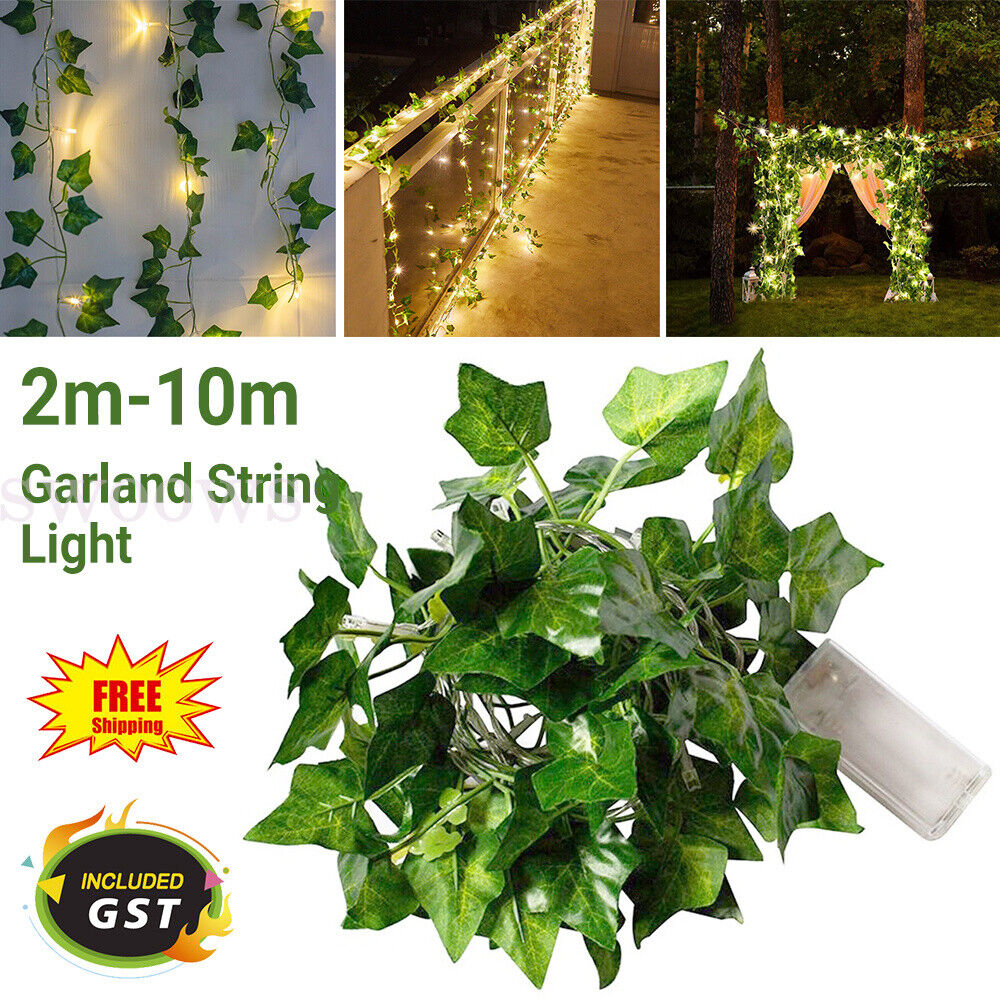 2M - 10M LED String Fairy Lights Wedding Party Vine Ivy Garden Party Lamp Decor