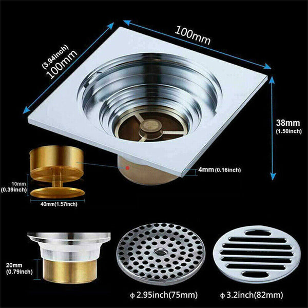 Tile Insert Floor Waste Shower Grate Drain Brass Bathroom Shower Kitchen AU