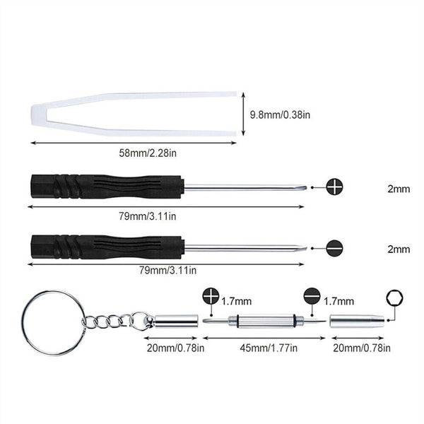 Watch Glasses Repair Tool Eyeglasses Sunglasses Screws Nut Pad Screwdriver Kit