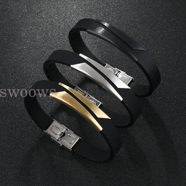 21cm Mens Leather Bracelet Bangle Bracelet Braided Wristband Buckle alloy