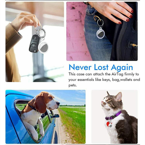 1/2PCS Case Cover Full Coverage Protector Waterproof Keychain FOR Airtag Air Tag