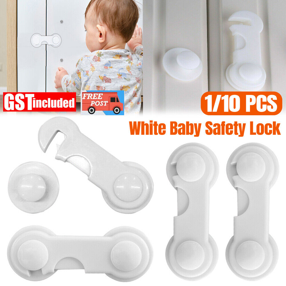 1-10x Baby Safety Lock Child Adhesive Cupboard Cabinet Fridge Drawer Door Locks