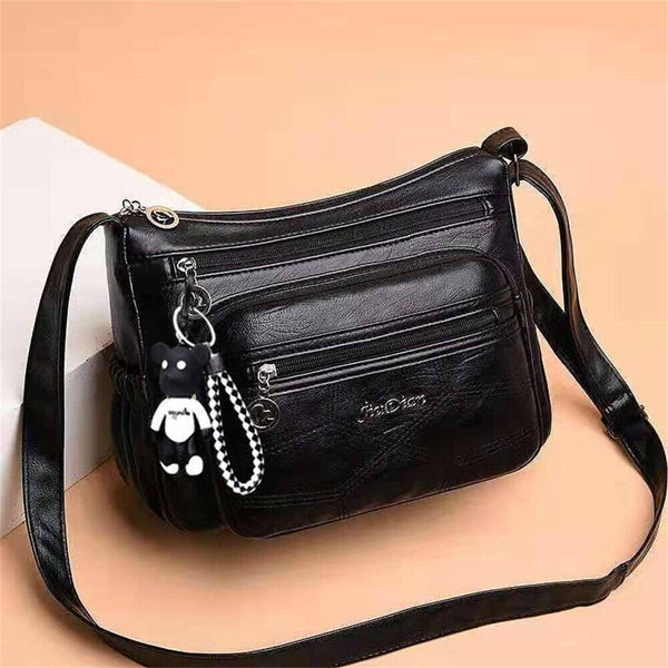 Women’s Multi Pocket Cross Body Ladies Shoulder Bag Messenger Leather Handbag