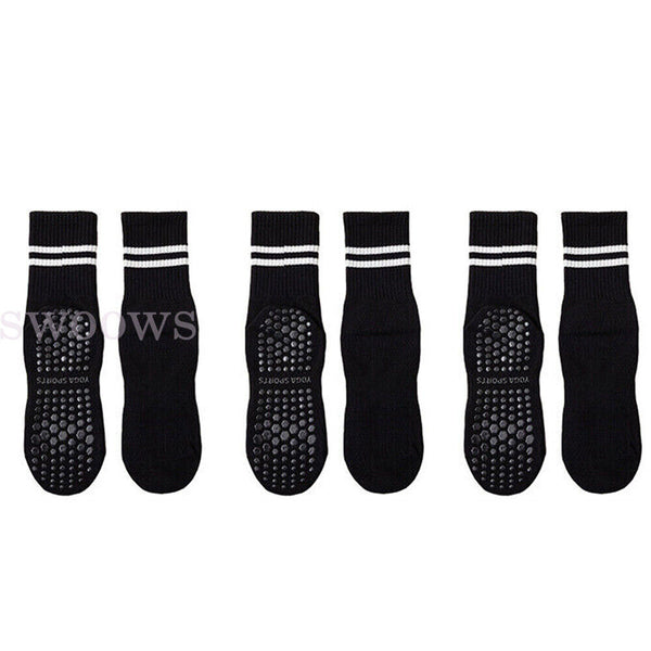 1/3Pair Yoga Socks Non-Slip Grips Anti-Skid Pilates Barre Dance Cushioned Sock