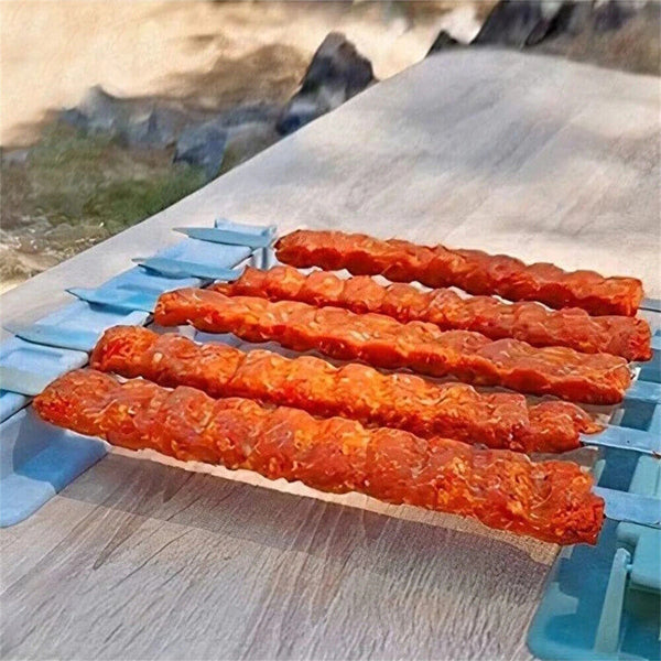 Skewers Kebab Maker Outdoor Barbecue Stringer Box Machine String Grill BBQ Tool