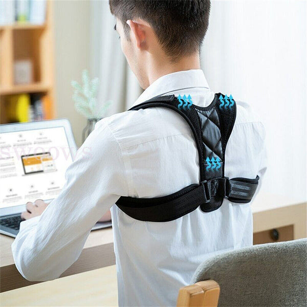 Posture Corrector Adjustable Shoulder Back Support Belt Straightener Brace Strap