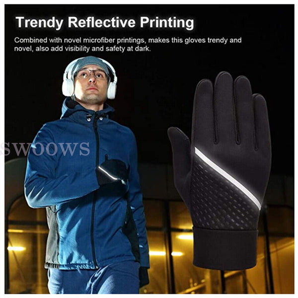 Bike Cycling Gloves Touch Screen Warm Waterproof Unisex Kids Adult Winter Sport