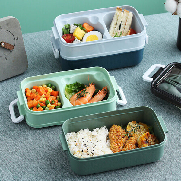 Bento Box Lunch Containers Food Microwave Stainless Portable Dinnerware AU