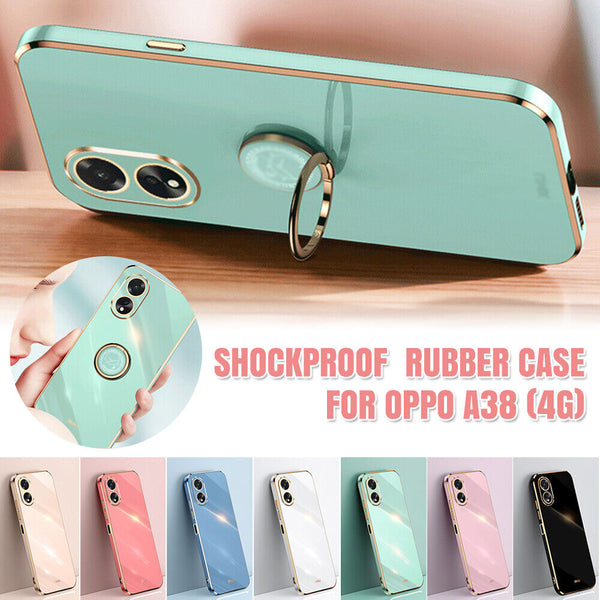 Shockproof Fashion Candy Plating Frame Soft Rubber Case Cover For OPPO A38 4G