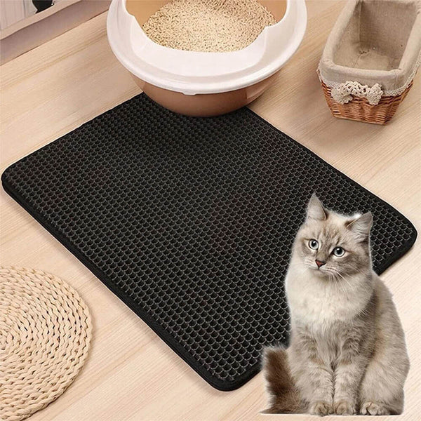 Double-Layer Cat Litter Mat Waterproof Trapper Foldable Pad Pet Rug Home Urine