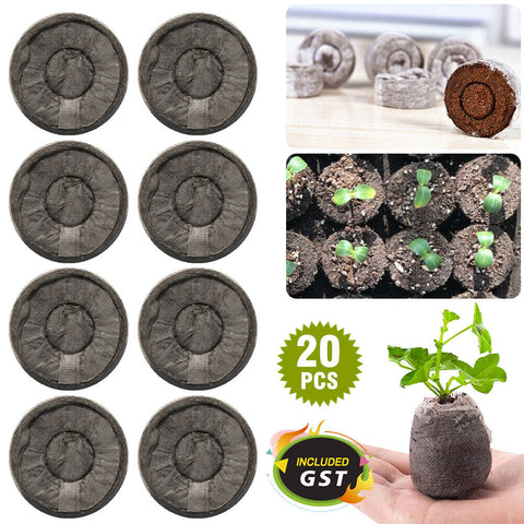 1-100pcs 3cm*1cm Peat Pellets Seedling Soil Block Starting Plugs Seed Starter AU