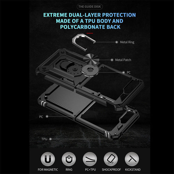 Shockproof Rugged Ring Holder Stand Case Cover For Samsung Galaxy Z Flip 5 4 3