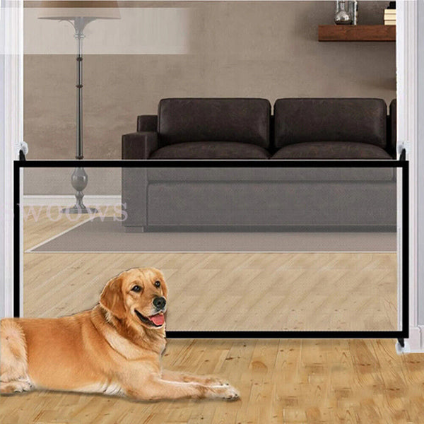 Dog Pet Mesh Magic Gate Pets Barrier Baby Kid Safety Door Fence In/Ourdoor Guard