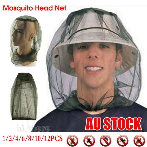 1-12X Fly Mosquito Head Net Hat Protector Farm Picking Fishing Gardening Camping