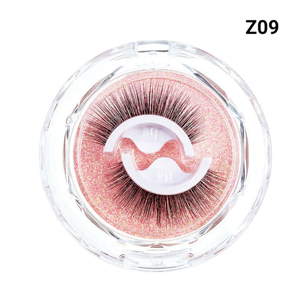 2PCS Eyelashes Self-Adhesive Natural Multiple Reversible Glue Free Reusable Box