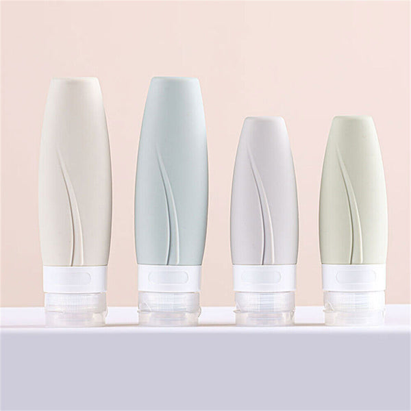 4PCS Silicone Empty Bottle Travel Shampoo Lotion Cosmetic Container Dispenser AU