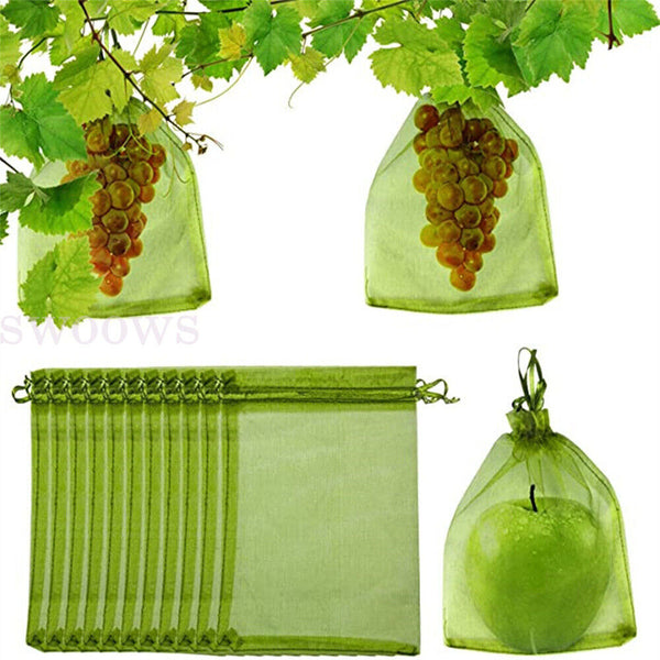 50/100x Fruit Net Bags Agriculture Garden Vegetable Protection Mesh Insect Proof