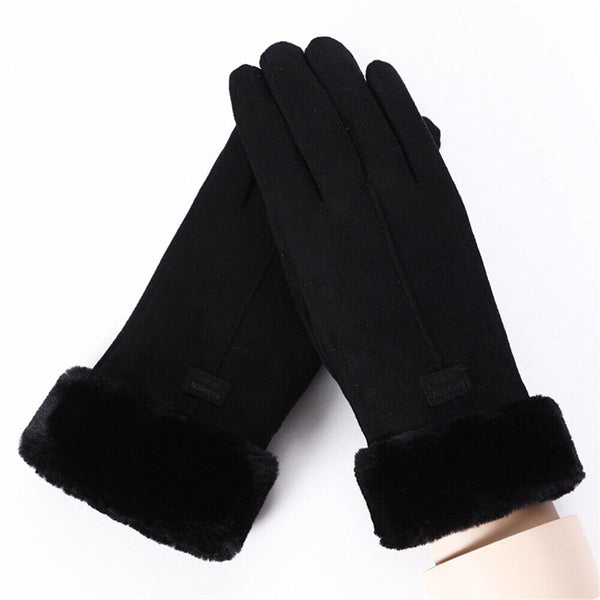 Outdoor Women Winter Gloves Thermal Sheepskin Touch Screen Warm Windproof Soft