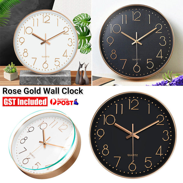 Wall Clock Quartz Round Square Wall Clock Silent Non-Ticking Battery Operated