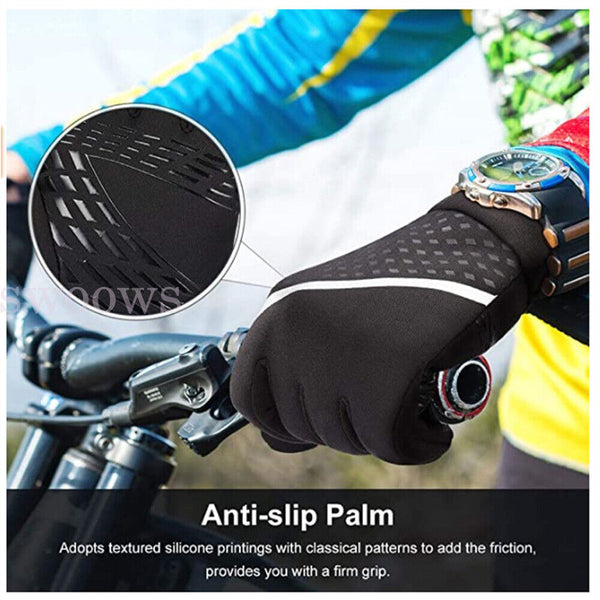 Bike Cycling Gloves Touch Screen Warm Waterproof Unisex Kids Adult Winter Sport