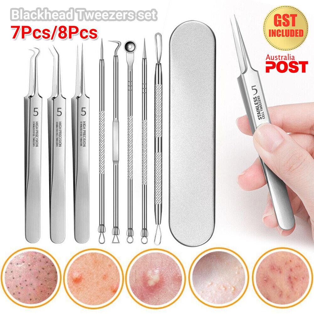 UP15Closing Beauty Salon Cell Clip Blackhead Tweezers Pimple Remover Acne Needle