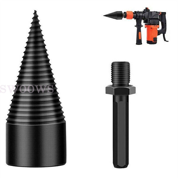 High Speed Twist Firewood Chop Wood Drill Bit Tool 32/42mm Splitting Cone