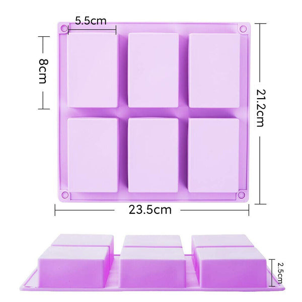 3Pcs Silicone Soap Mold DIY Handmade Soap Making Rectangle  Shape Molds AU