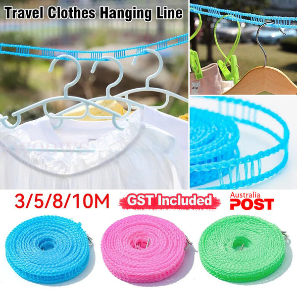 3/10m Windproof Clothesline Indoor/Outdoor Clothes Portable Travel line