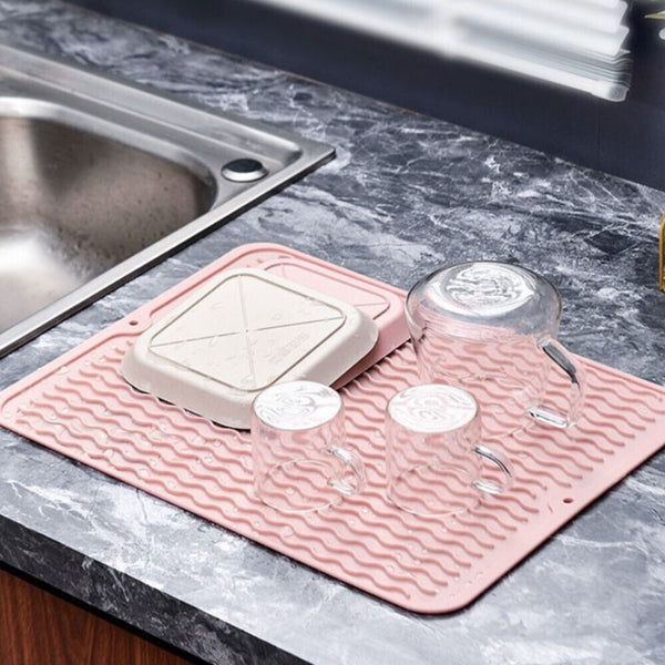 Silicone Sink Drying Mat Heat Resistant Kitchen Rectangle Non Slip Board Pad AU