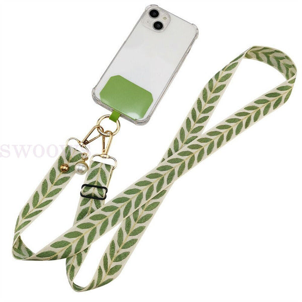 Universal Mobile Phone Lanyard Adjustable Hanging Neck Strap With Patch Fashion