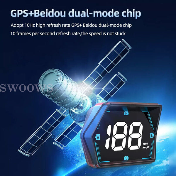 Universal Digital GPS Speedometer Car HUD Head Up Display MPH/KM Overspeed Alarm