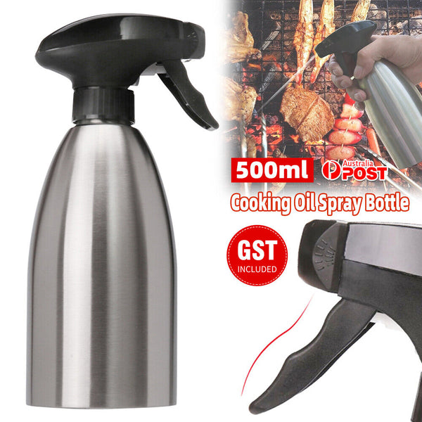 BBQ Dispenser Stainless Steel Sprayer Kitchen Olive Oil Cooking Spray Bottle 2X