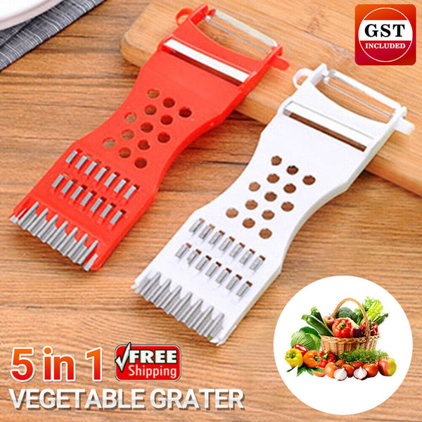 Vegetable Grater 5 in 1 Hand Held Julienne Cutter Potato Fruit Slicer Peeler