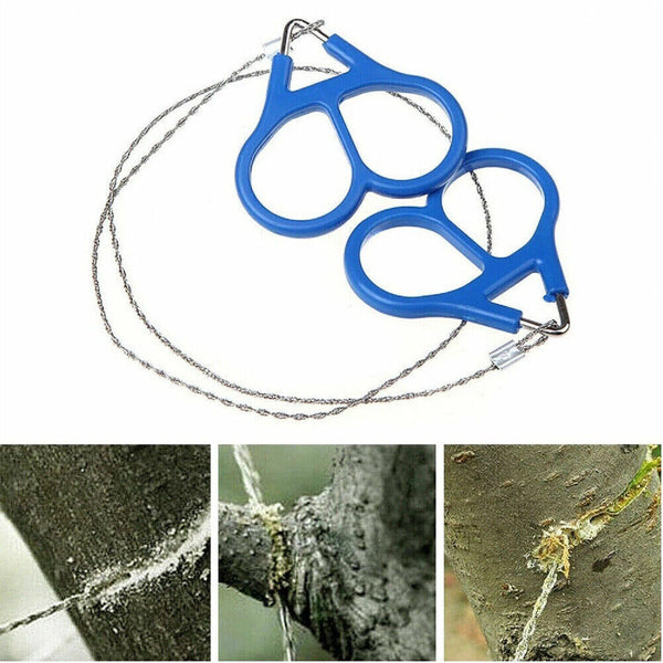 1/2x Outdoor Stainless Steel Chain Wire Saw Emergency Camping Hiking Survival