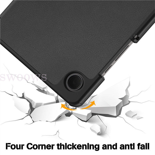 Classic Leather Stand Smart Case Cover For Samsung Galaxy Tab A9 Plus + Glass