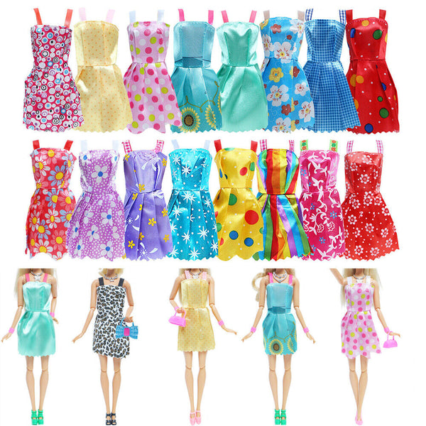 42Pcs Items For Barbie-Doll Jewellery Clothes Set Accessories Dresses Shoes