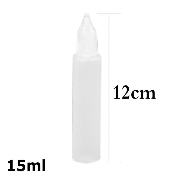 10PCS 15ML Squeezable Empty Plastic Needle Tip Oil Liquid Dropper Bottle New