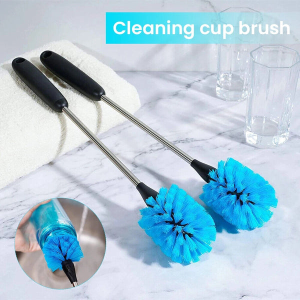1-2x Kitchen Cleaning Tool Long Handle Nylon Bristle Brush Baby Cup Bottle Brush