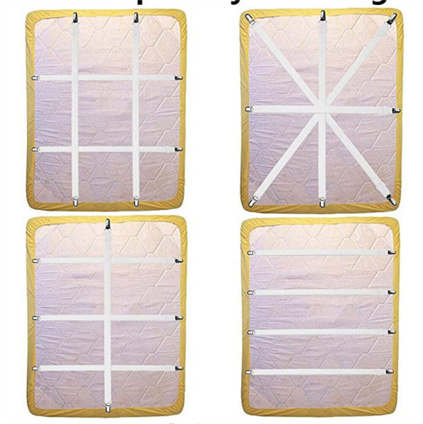 4Pcs  Bed Sheet Mattress Holder Fastener Grippers Clips Suspender Straps