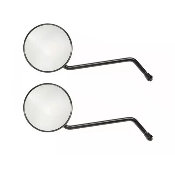 Pair round black motorcycle mirrors M10 10mm Thread Rear Side View Mirror