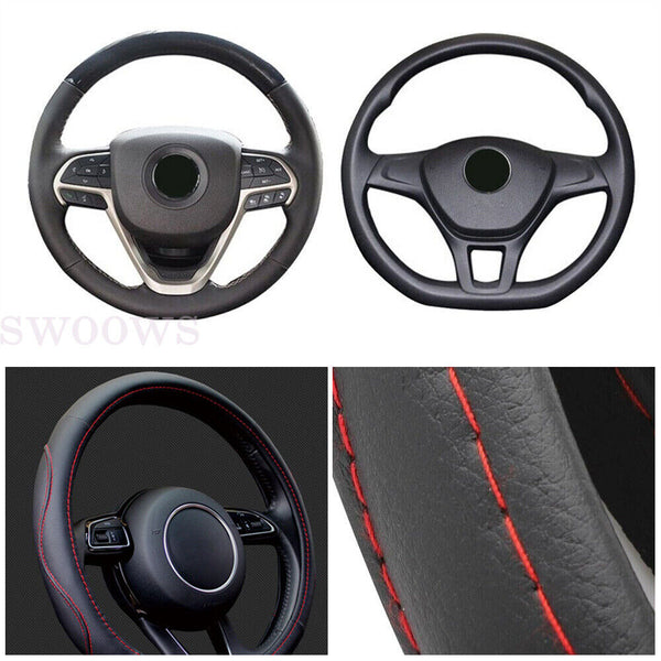 Universal Premium PU Leather Car Steering Wheel Cover Protector Brand New 38cm