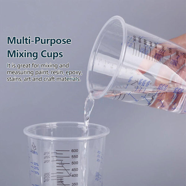 Disposable Graduated Paint Measuring Cups Resin Epoxy Ratios Mixing Cup Kits