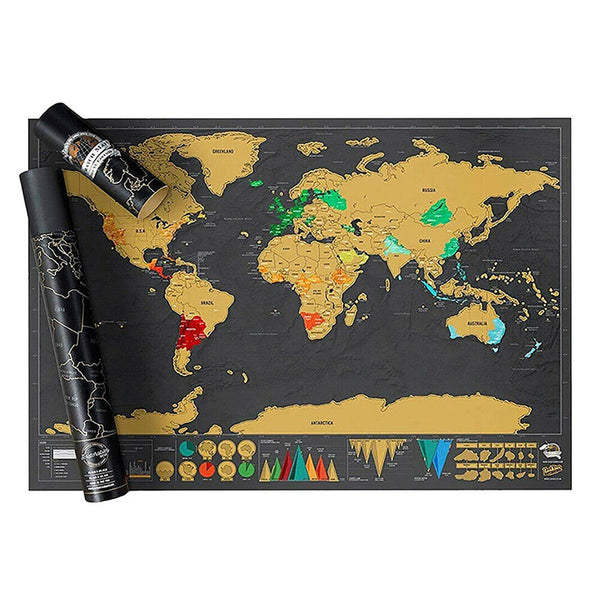 New Deluxe Large Scratch Off Map Personalised World Map Travel Atlas Travel Gift