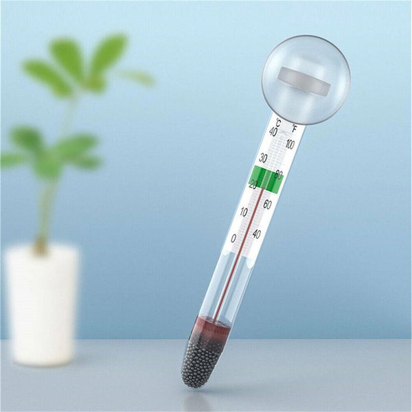 Aquarium Thermometer Meter Fish Tank Water Temperature With Suction Cup Glass AU