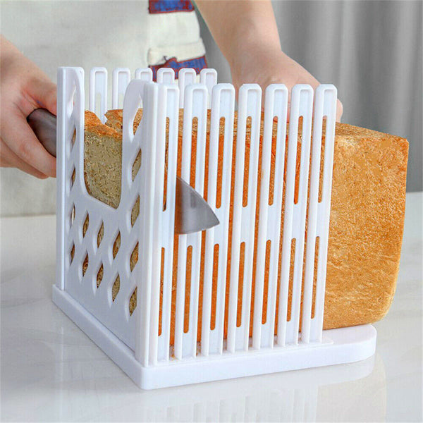 2pc Bread Slicer Cutter Mold Maker Slicing Cutting Guide Loaf Toast Kitchen Tool