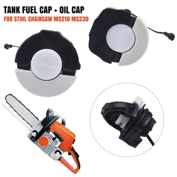 Tank Fuel Cap + Oil Cap for Stihl Chainsaw MS210 MS230 MS250 MS380 Parts NEW